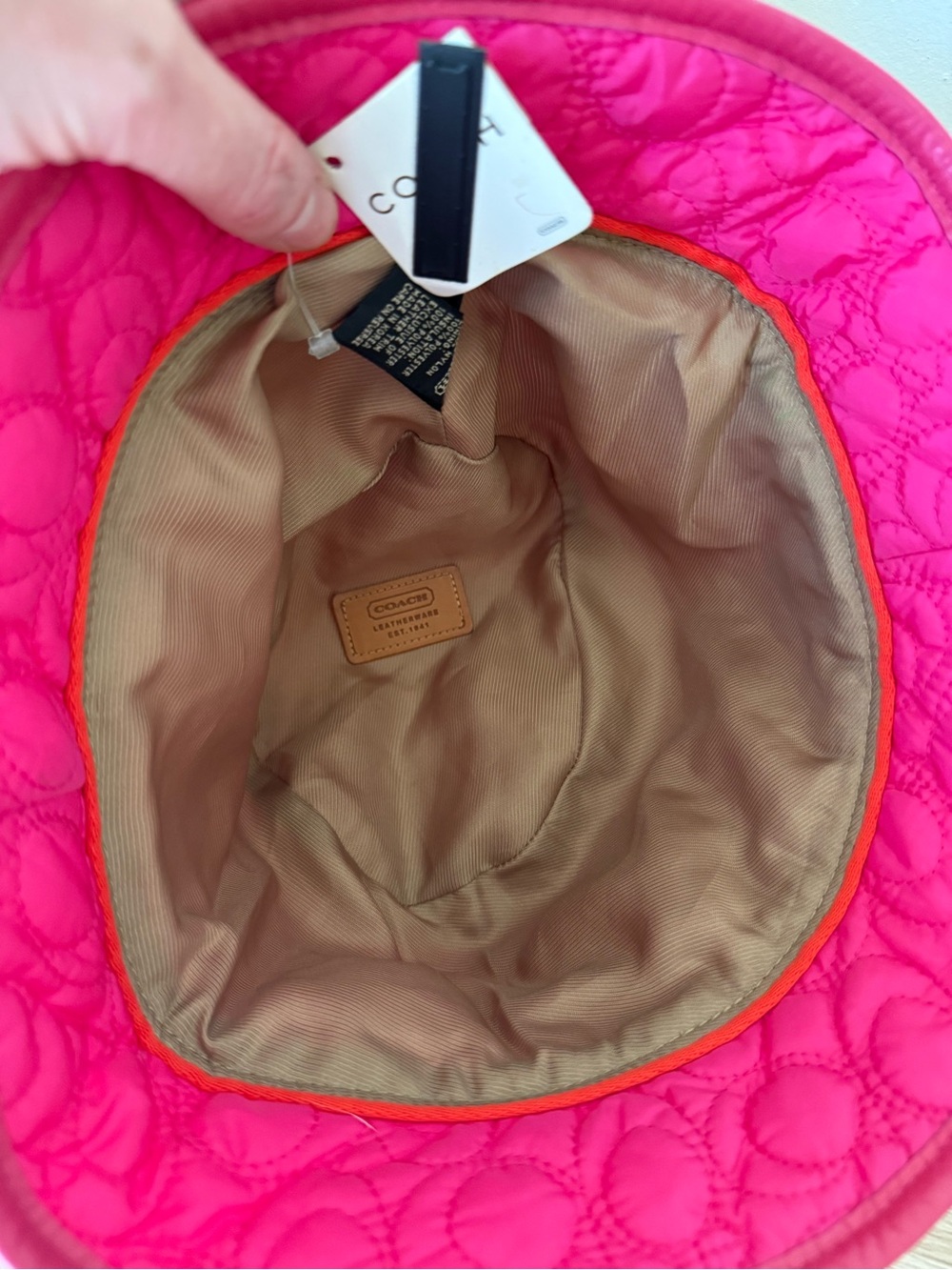 Coach Quilted Pink Bucket Hat - Picture 3 of 5
